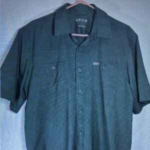 Orvis Men's Short-Sleeve Button-Down Shirt in Forest Green